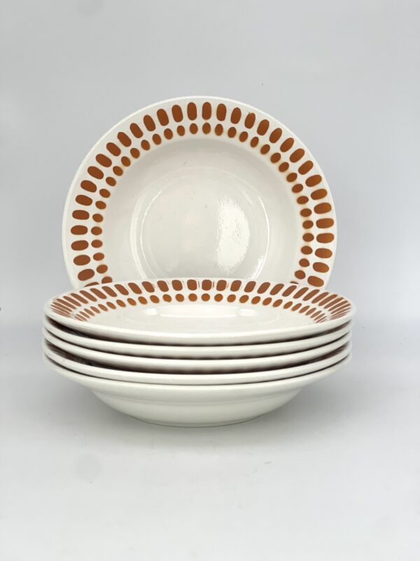 Assiette creuse Tartan Sarreguemines décor orangé