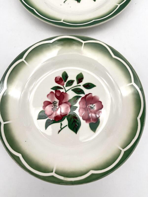 Assiette à dessert Mireille Sarreguemines décor vert et bordeaux – Image 4