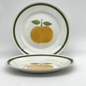 Assiette plate décor pomme jaune Moulin des Loups