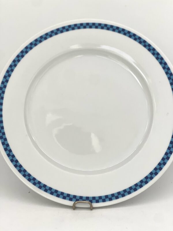 Assiette plate Lustucru décor damier bleu – Image 2
