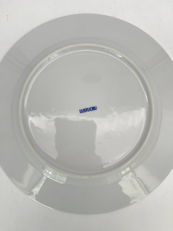 Assiette plate Lustucru décor damier bleu – Image 4
