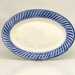 Plat ovale Jacquot Digoin Sarreguemines décor bleu