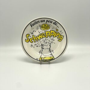 Coupelle Schweppes Gien décor jaune et noir