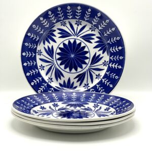 Assiette plate décor arabisant bleu
