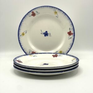 Assiette à dessert Mary Lou Digoin Sarreguemines décor petites fleurs bleues