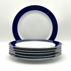 Assiette à dessert en porcelaine Thomas Germany blanche et bleue