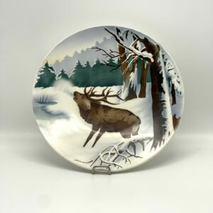 Assiette à dessert Villeroy et Boch paysage d'hiver cerf