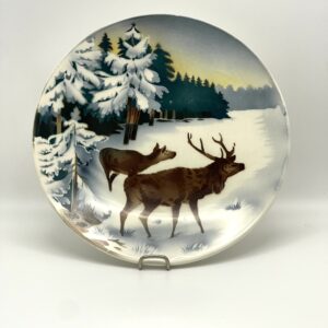 Assiette à dessert Villeroy et Boch paysage d'hiver Cerf et biche