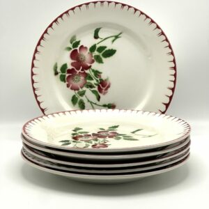 Assiette plate Epernay Sarreguemines et Digoin décor bordeaux