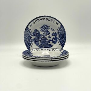 Coupelle Schweppes Indian Tonic Lunéville décor bleu fonçé