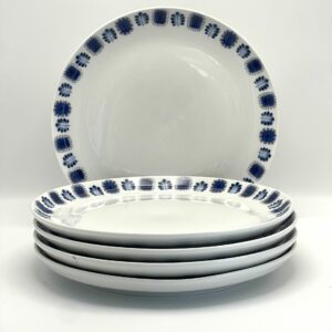 Assiette plate Pillivuyt décor bleu vintage pour Berry et Limoges