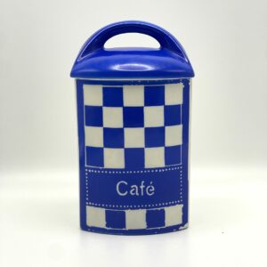 Pot à Café Gerda Ditmar Urbach décor damier bleu