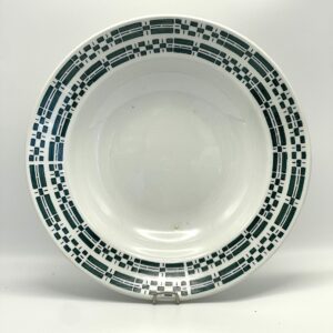 Plat creux Lunéville Vernon décor vert géométrique