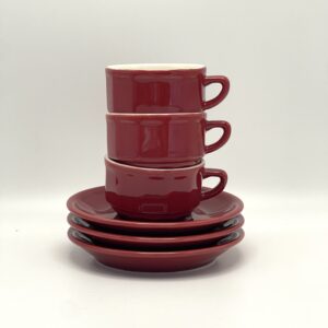Tasse à café Bistrot Apilco décor rouge bordeaux