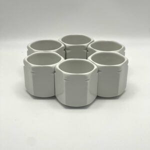 Lot de 6 pots à yaourts Yalacta en faience blanche