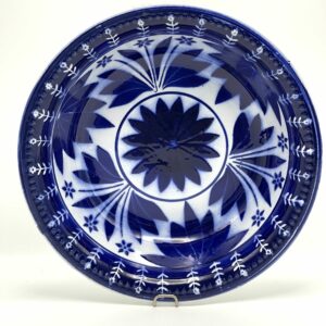 Plat creux Medina Pexonne décor bleu arabisant 29 cm