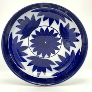 Grand plat creux Medina Pexonne décor arabisant bleu 32 cm