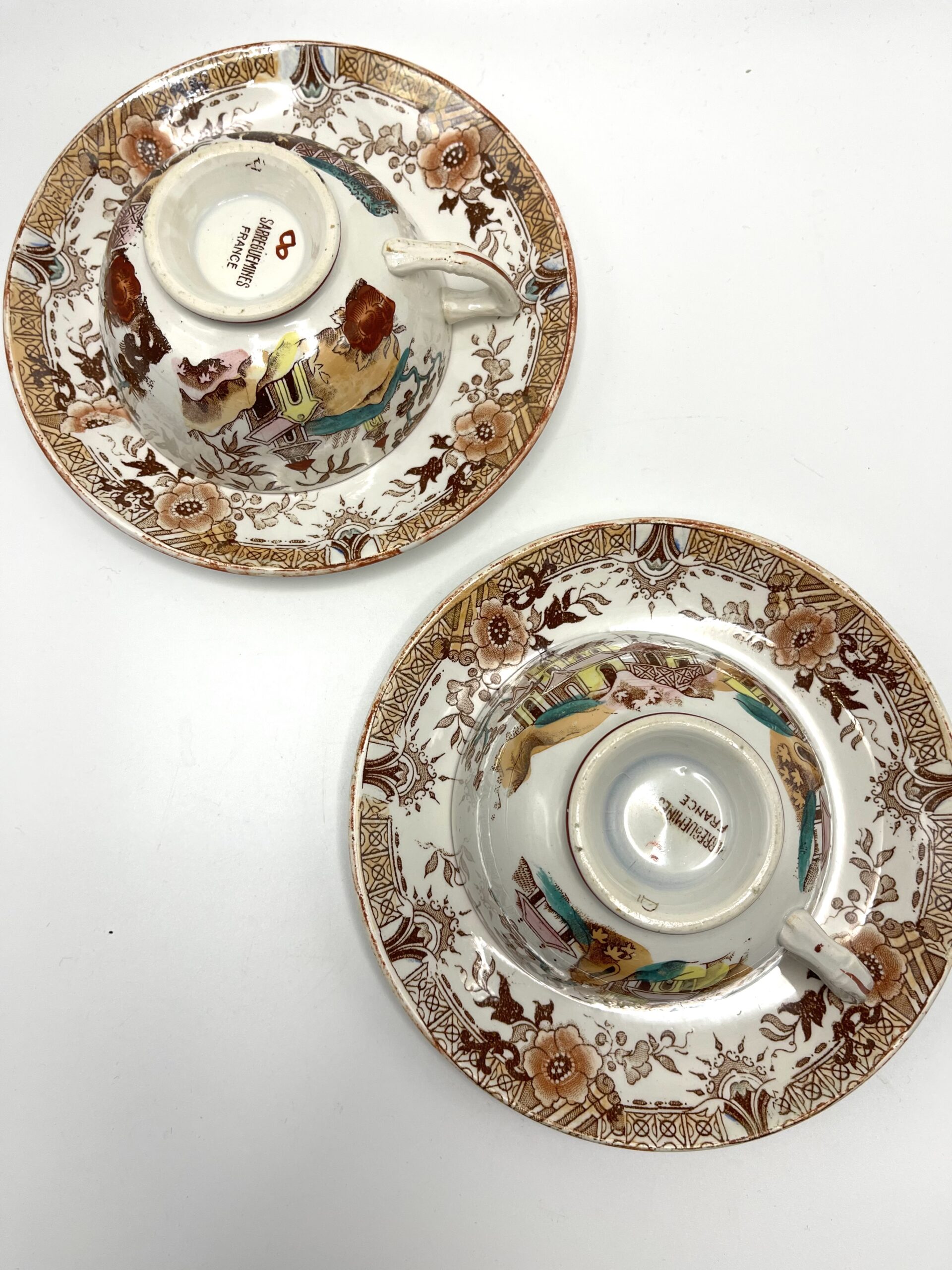 Tasse à café Sarreguemines décor japonisant marron – Image 6