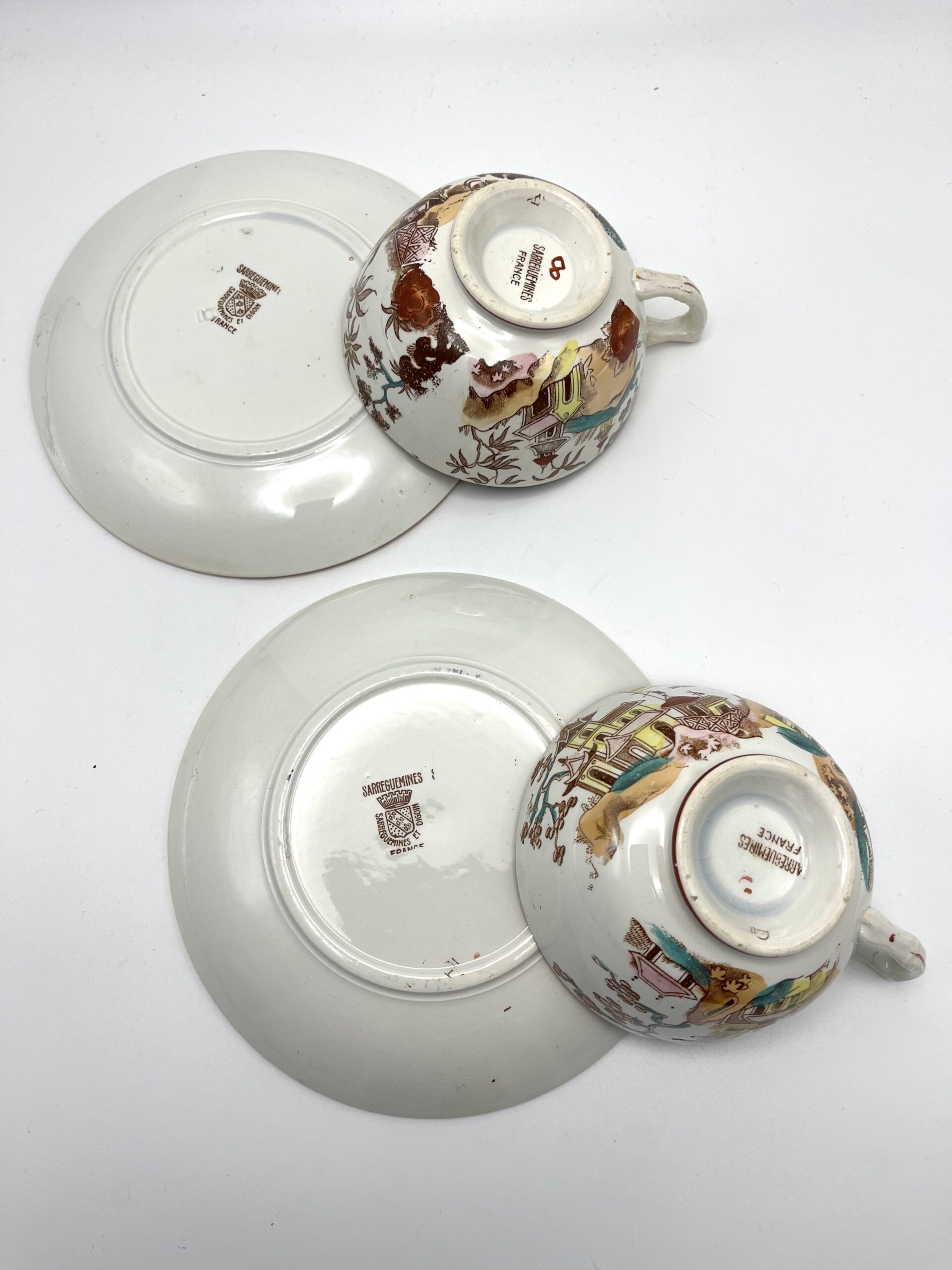 Tasse à café Sarreguemines décor japonisant marron – Image 7